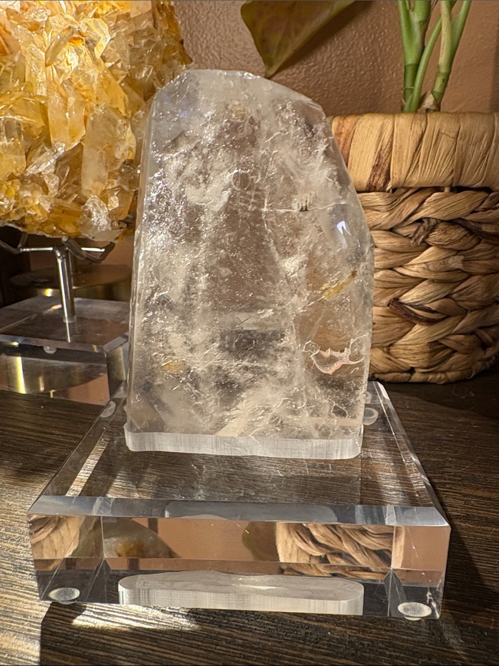 Enhydro Quartz on Custom Acrylic Stand